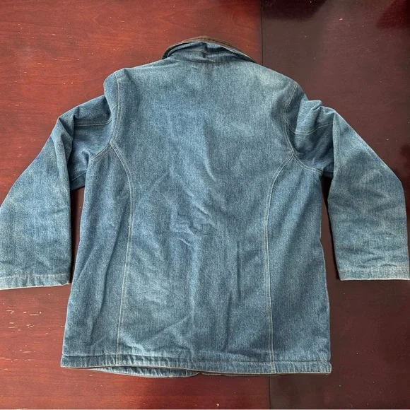 Northern Reflections Denim Barn Jacket Corduroy Brown Collar Southwestern Boho - Picture 3 of 4